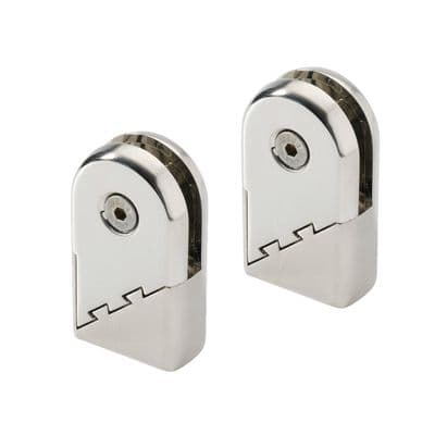 Elements Brushed Nickel Glass Panel Bracket Clamps (Pack of 2)