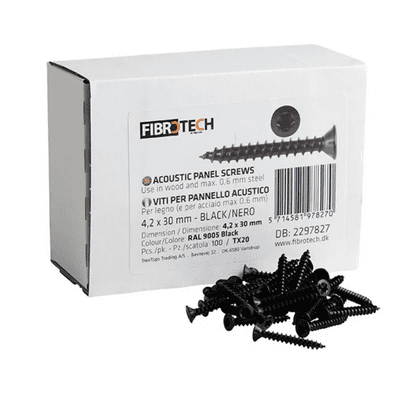 Fibrotech Acoustic Wall Panel Screws 4.2x30mm in Black (Pack of 100)