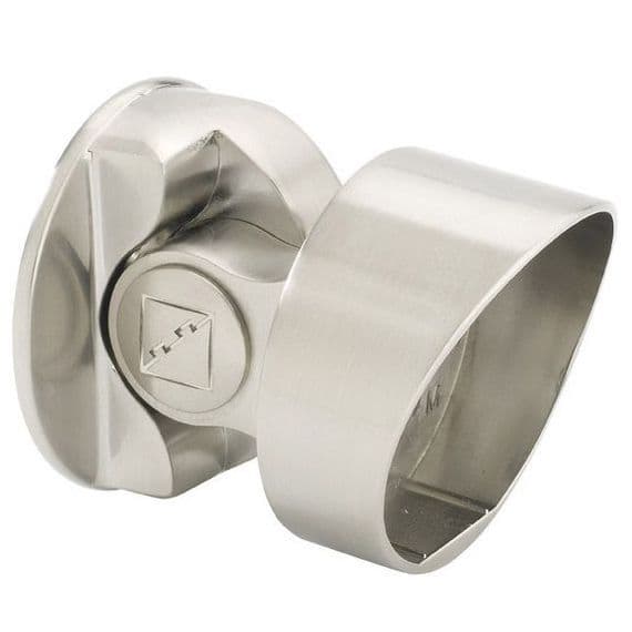 Fusion Brushed Nickel Storey Newel Connector for Handrail to Square Newel