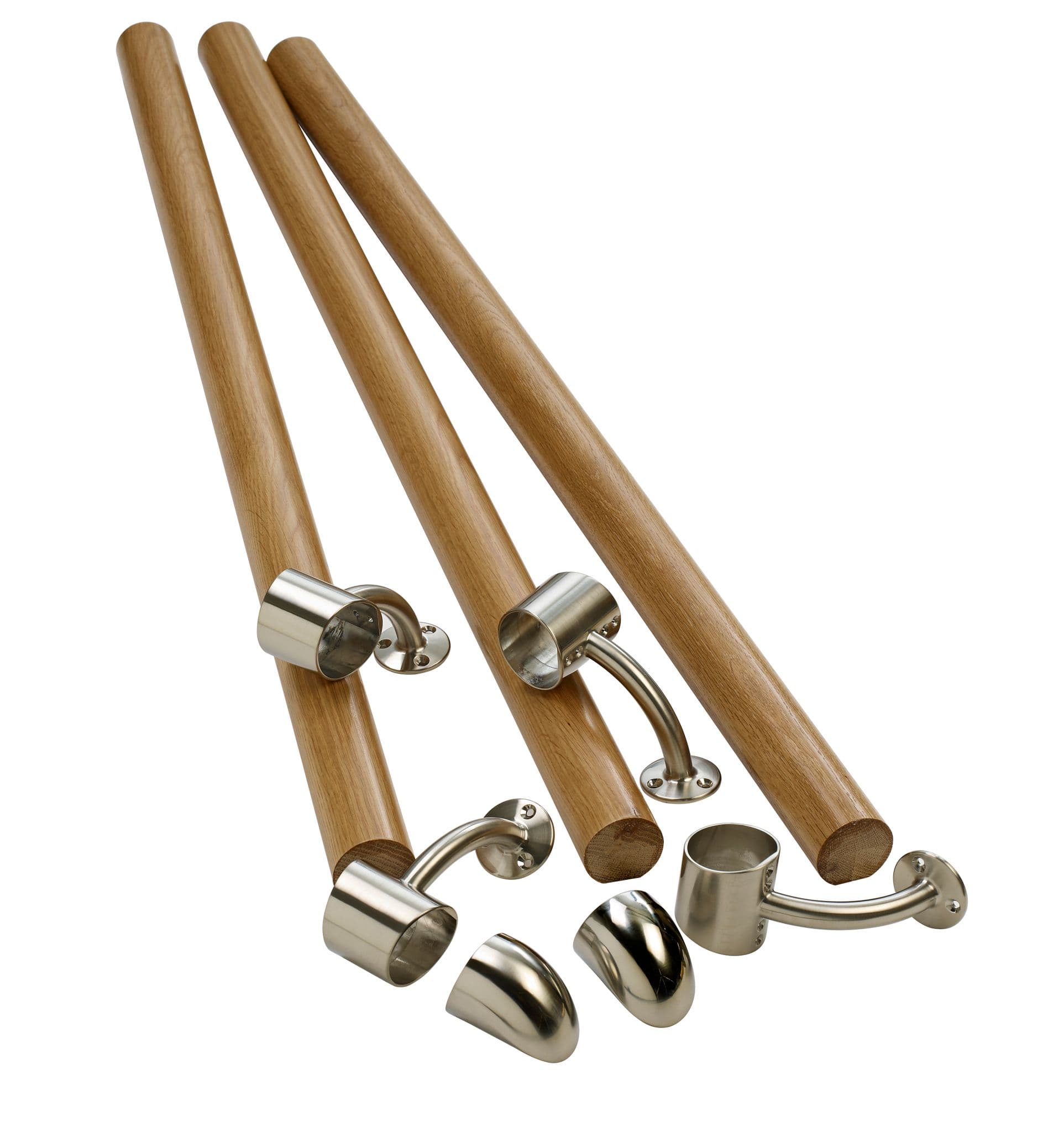 Fusion White Oak Handrail Kit Brushed Nickel 3 6m Pre-Finished