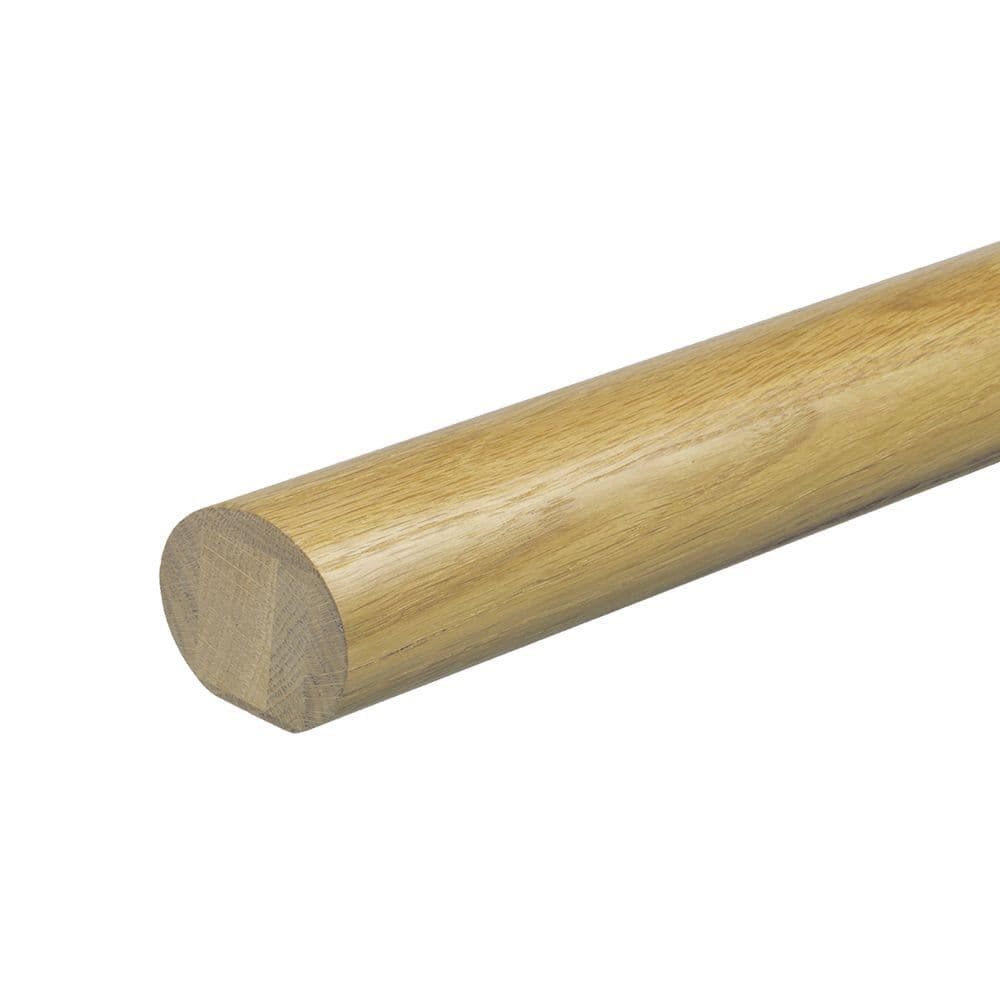 Fusion White Oak Round Handrail Pre-Finished for Glass or Spindle
