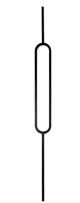 Matt Black Metal Spindle Baluster 12.5x1117mm Oval