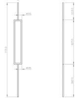 Matt Black Metal Spindle Baluster 12.5x1117mm Rectangle