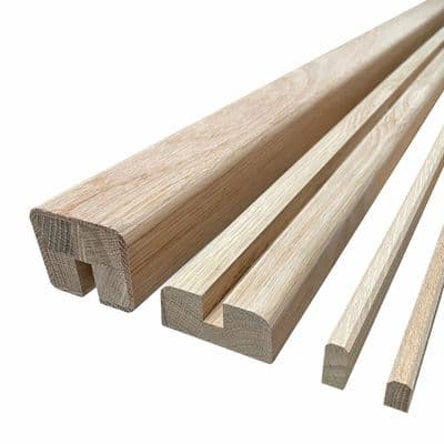 Modern Oak Handrail for Embedded Glass Panels