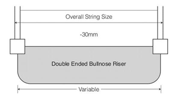 Oak Bullnose Stair Riser Double End 300x830mm