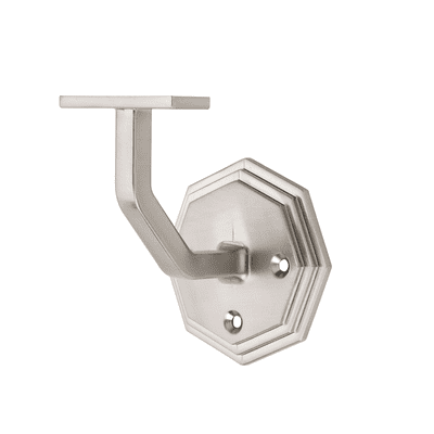 Octagon Brushed Nickel Wall Mounted Handrail Bracket (Pack of 1)