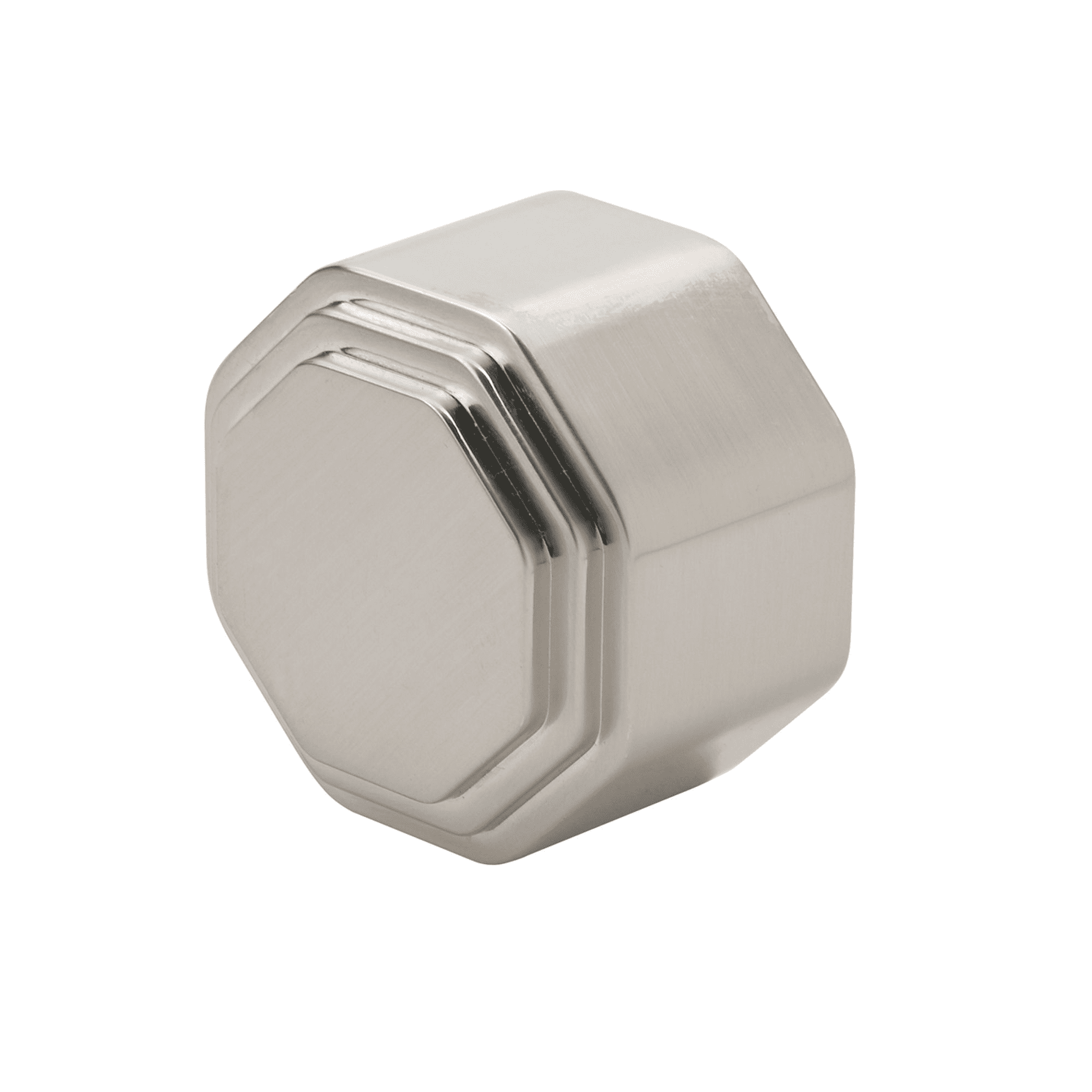 Octagon Brushed Nickel Wall Mounted Handrail End Caps Pack of 2