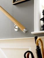 Octagon Polished Chrome Wall Mounted Handrail Bracket (Pack of 1)