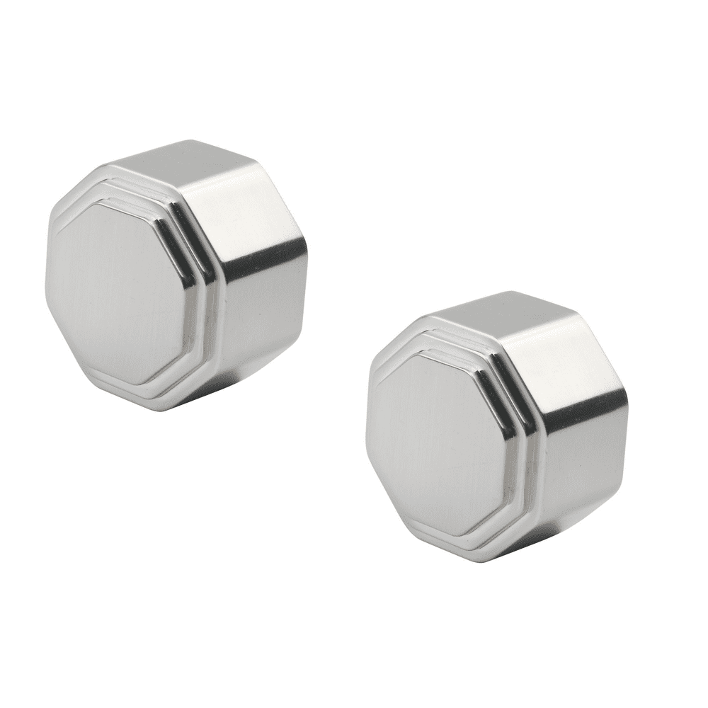 Octagon Polished Chrome Wall Mounted Handrail End Caps Pack of 2