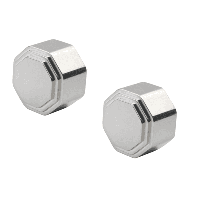 Octagon Polished Chrome Wall Mounted Handrail End Caps (Pack of 2)