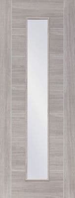Palermo Internal Door White Grey Laminate 1-Light Clear Glass by XL Joinery