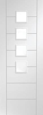 Palermo Internal Door White Primed with Obscure Glass  by XL Joinery
