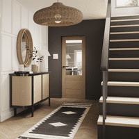 Palermo Original Oak Internal Door 2XG Clear Etched Glass Unfinished by XL Joinery