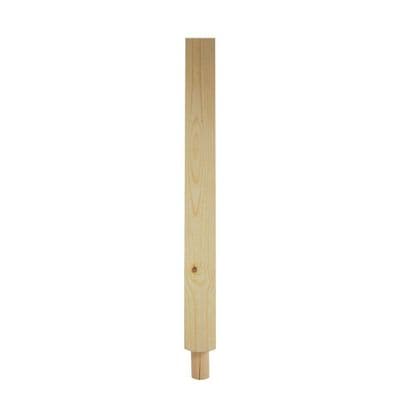 Pine 1.0m Spigot Utility Newel Post 90x90mm Square Edge