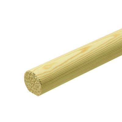 Pine 2.4m Mopstick 54mm Wall Mounted Round Hand Rail