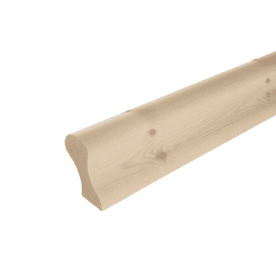 Pine 4.2m Pigs Ear Handrail Wall Mounted