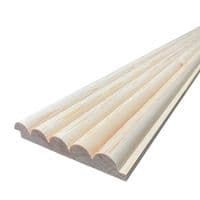 Pine Fluted Half Round 20x125mm Wall Cladding Panel