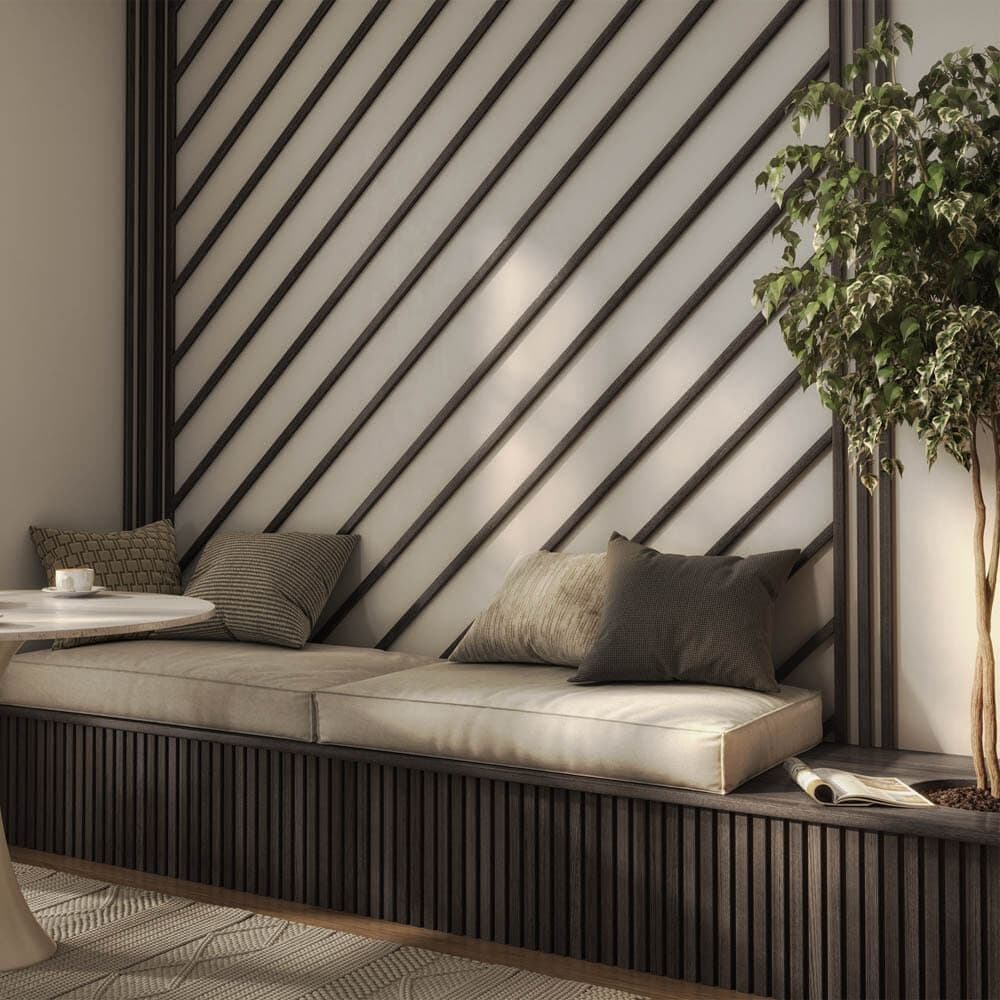 Slat Wall Strip 13x25x2400mm Smoked Oak WPKT16 Pack of 4