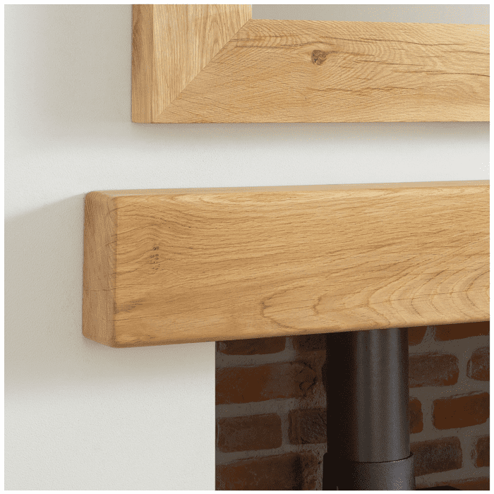 Solid Oak Beam Rustic Character Mantel Shelf Round Edge