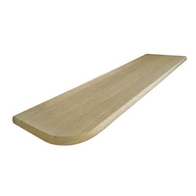 Solid Oak Bottom Bullnose Stair Tread Left or Right Hand Un-Grooved 22x270x1000mm