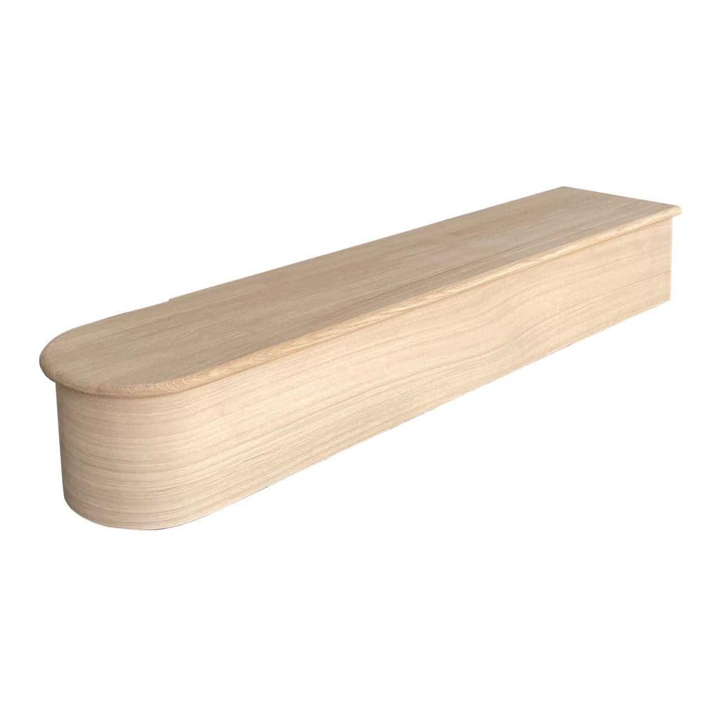 Solid Oak Single Going Left Hand Curtail Stair Tread & Riser Kit ...