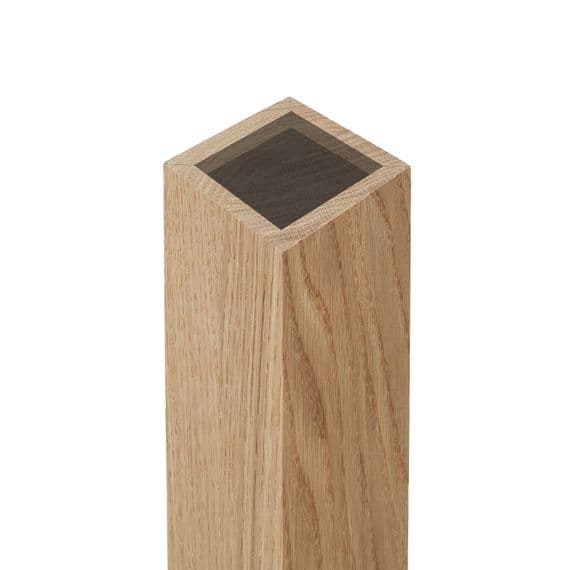 Solid White Oak 1.2m Newel Post Cladding Kit for 90mm Newels