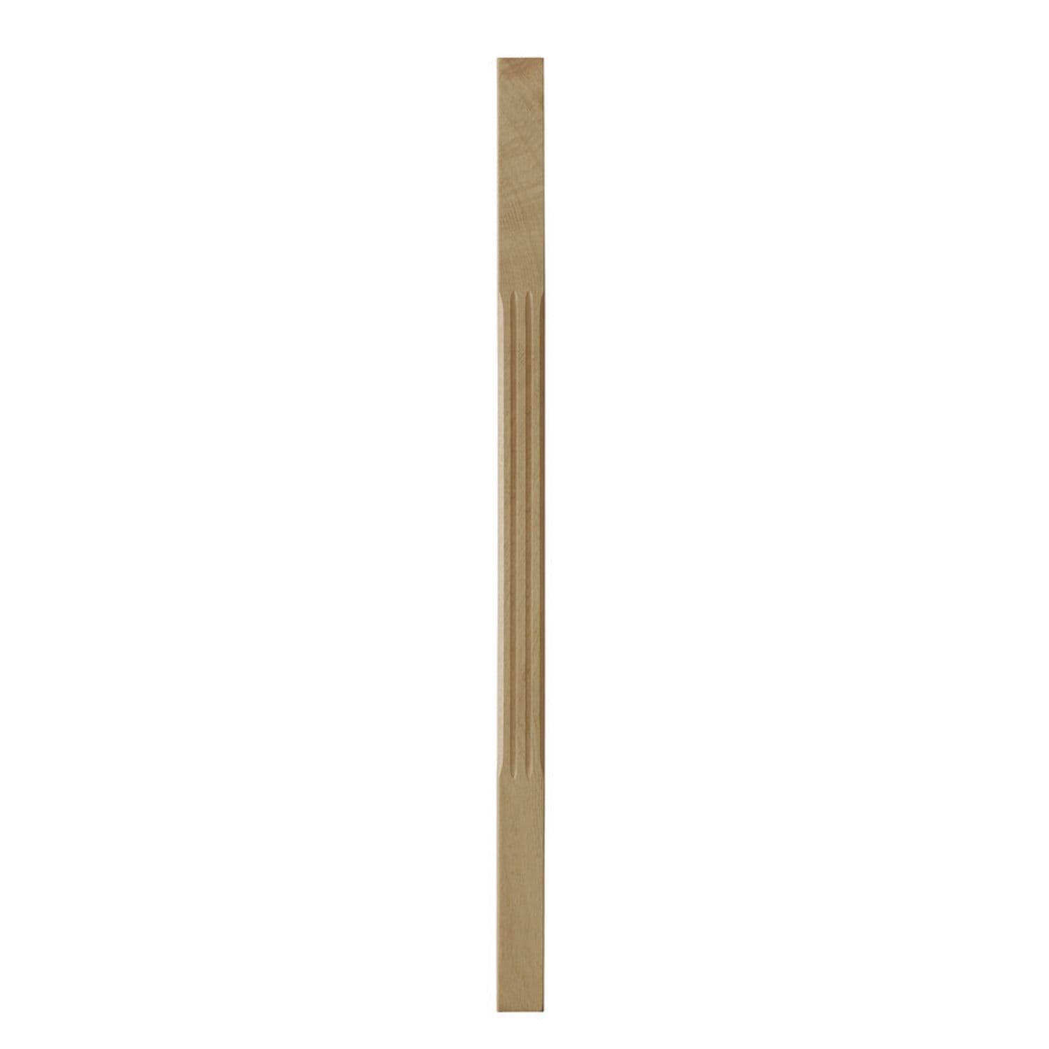 Solid White Oak 1100mm Fluted Stop Chamfer Spindle 41x41mm