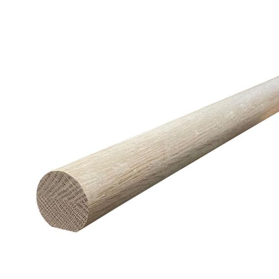 Solid White Oak 4.2m Mopstick 44mm Wall Mounted Staircase Hand Rail