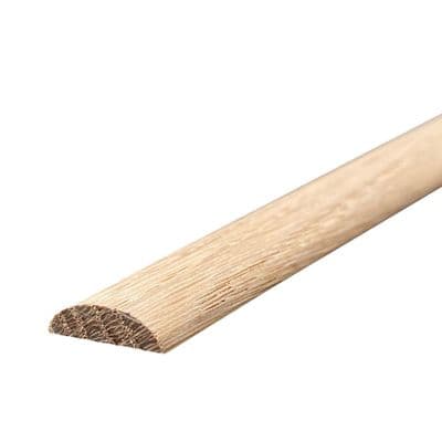 Solid White Oak 6x20mm D-Moulding Panel Capping/Cover Bead
