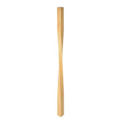 Solid White Oak 900mm Twisted Spindle Baluster 41x41mm