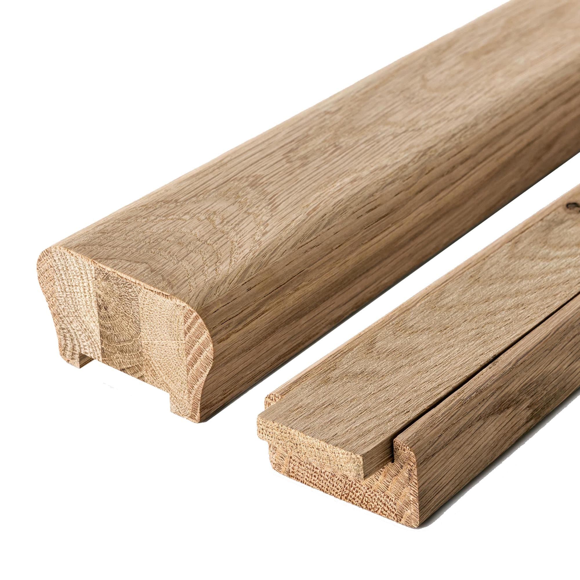 Solid White Oak Crown Handrail & Baserail Kit 41mm Groove