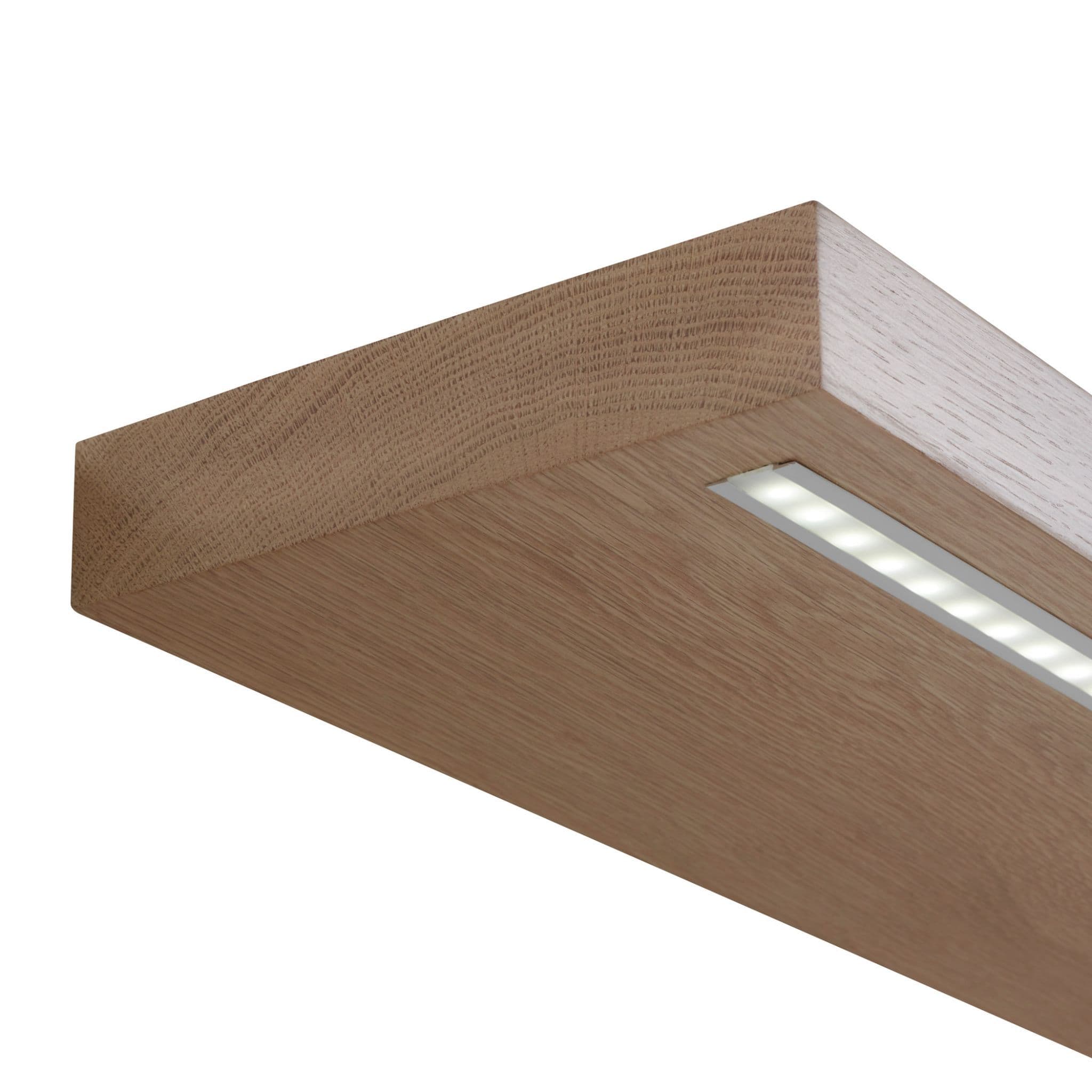Solid White Oak Floating Shelf 40x250mm with Warm White 24v LED Light Kit