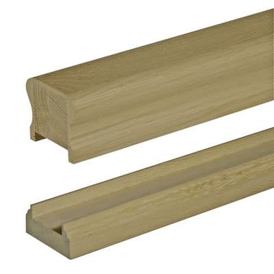 Solid White Oak HDR Handrail & Baserail Kit 41mm Groove
