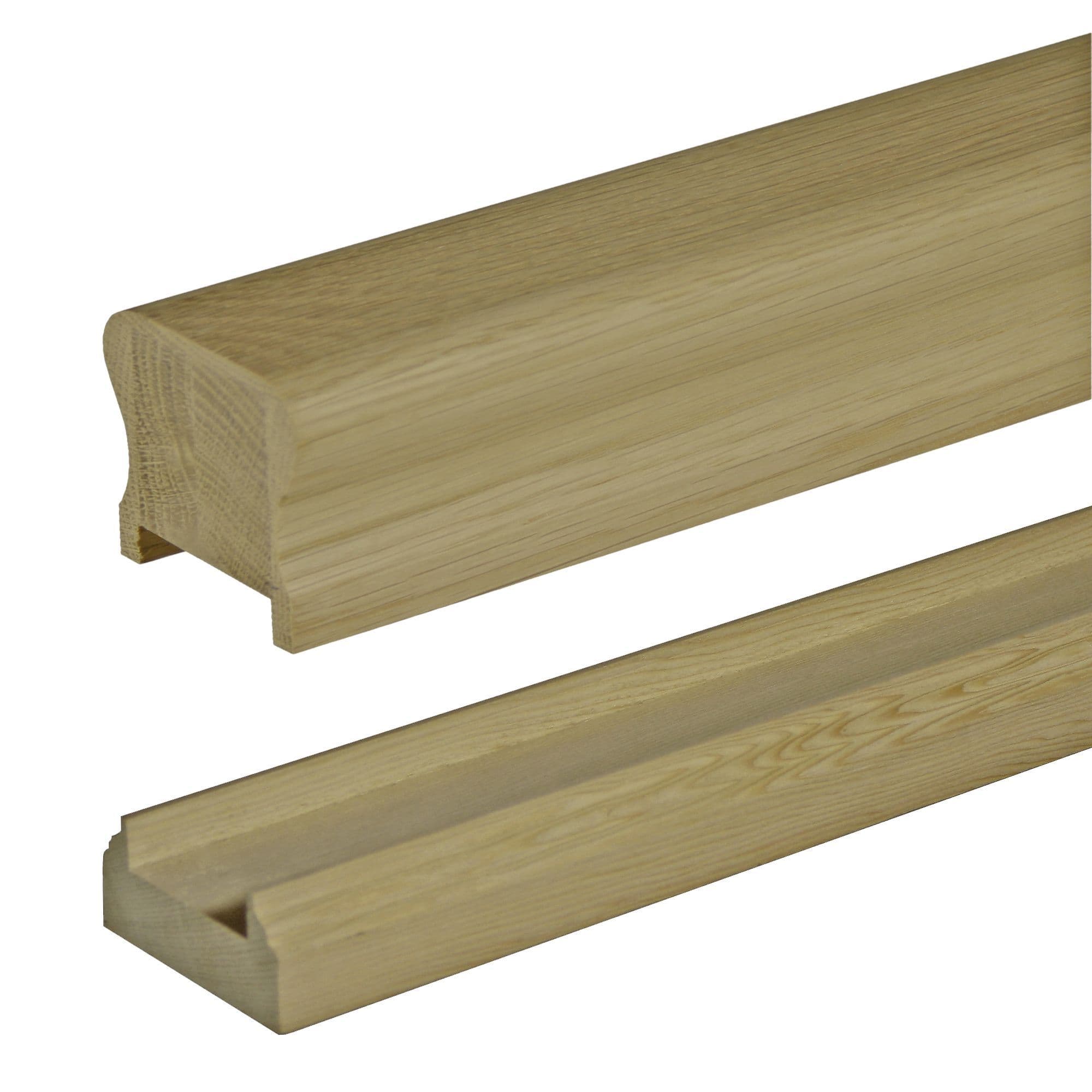 Oak Base Rails Solid White Oak HDR Handrail & Baserail Kit 41mm Groove