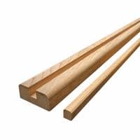 Solid White Oak Modern Handrail & Baserail Set for Metal Spindle 12.5mm