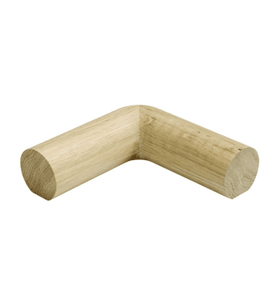 Solid White Oak Mopstick 54mm Horizontal Handrail Turn