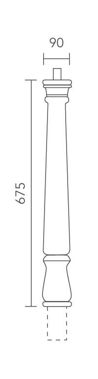 Solid White Oak Newel Turn Post 90x675mm With Spigot