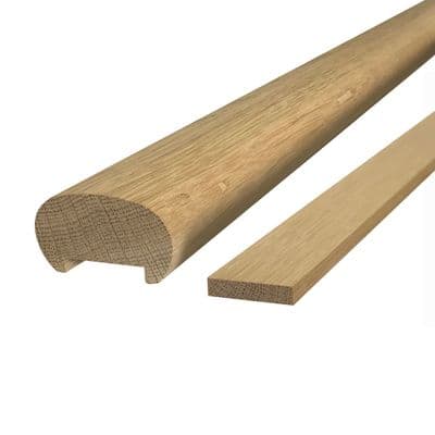 Solid White Oak Oval Handrail 41mm Groove