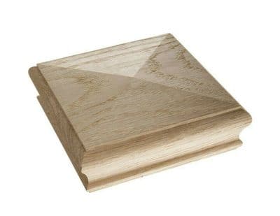 Solid White Oak Pyramid Post Cap for 115mm Full Newel