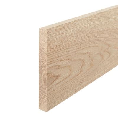 Solid White Oak Square Edge Skirting Board 20x145x3000mm