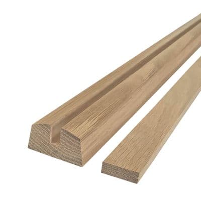Solid White Oak Vision Base Rail for Glass Panel 8mm or 10mm