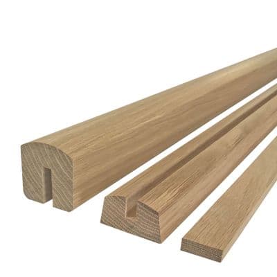 Solid White Oak Vision Handrail & Baserail Set for Glass Panel 8mm & 10mm