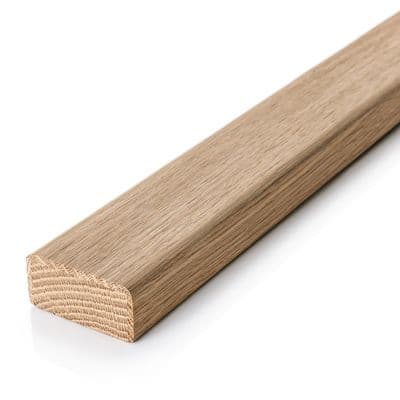 White Oak Icon Baserail Ungrooved for Glass  Brackets