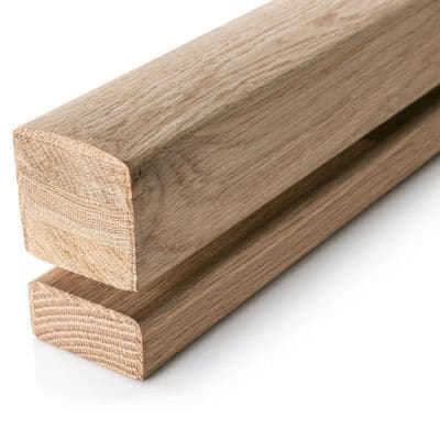 White Oak Icon Handrail & Baserail Ungrooved for Glass  Brackets