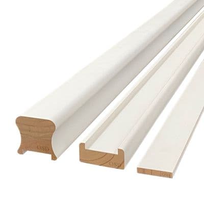 White Primed 3.9m HDR Handrail & Baserail Set 41mm Groove & Fillet