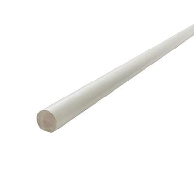White Primed 4.2m Mopstick 44mm Wall Mounted Round Hand Rail