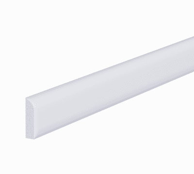 White Primed D-Moulding Cover Strip 8x34mm Paint-Ready 2.4m