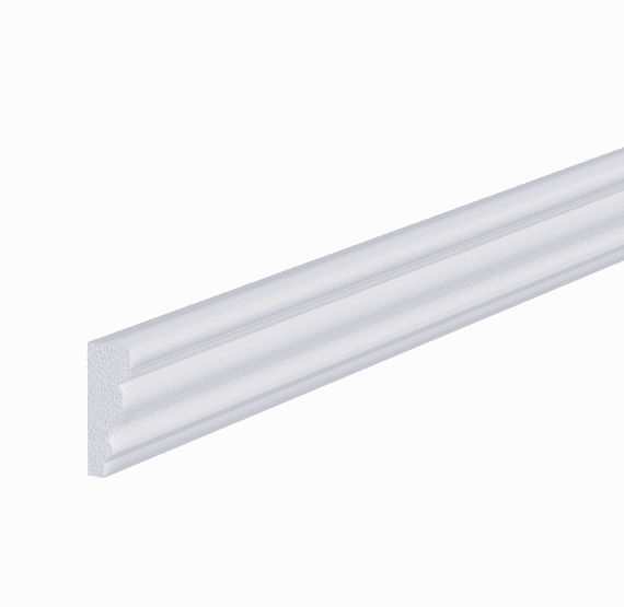 White Primed Decorative Panel Moulding 12x31mm Paint-Ready 2.4m