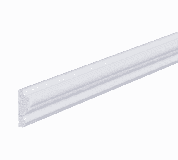 White Primed Decorative Panel Moulding 12x32mm Paint-Ready 2.4m