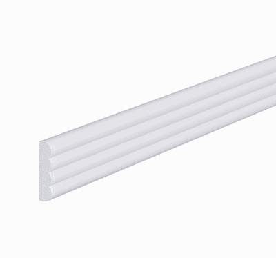 White Primed Reeded Panel Moulding 6x34mm Paint-Ready 2.4m